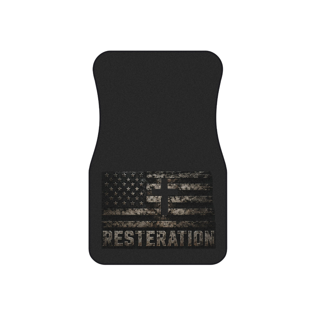 Distressed American Flag Car Mat Set — RESTERATION 4-Pack Floor Mats