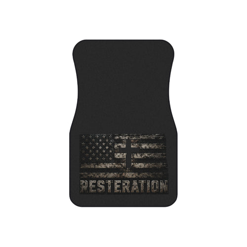 Distressed American Flag Car Mat Set — RESTERATION 4-Pack Floor Mats