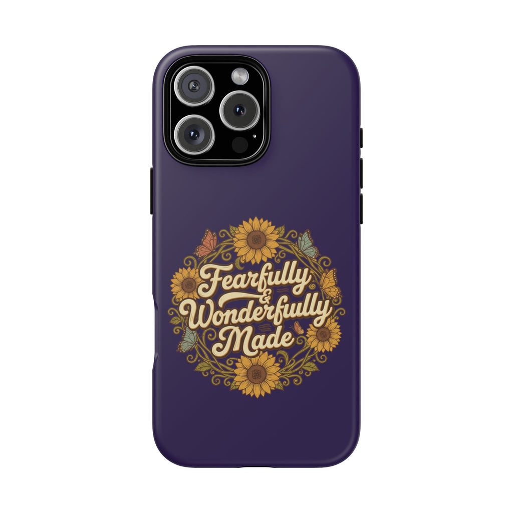 RESTERATION Phone Case — 'Fearfully & Wonderfully Made' Sunflower Floral Cover #5