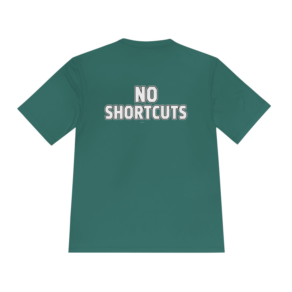 No Shortcuts Performance Tee — Moisture‑Wicking Athletic Shirt - RESTERATION