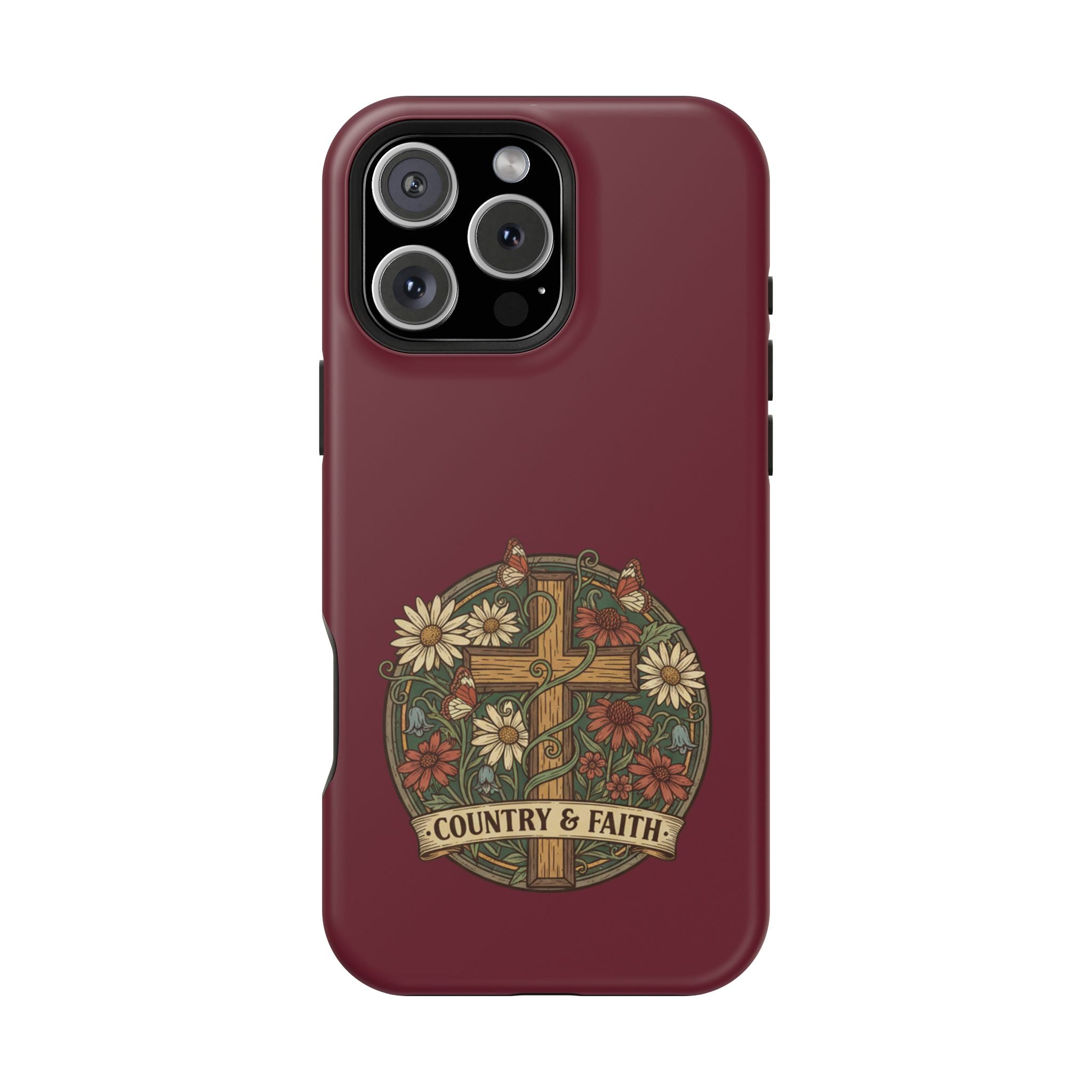 RESTERATION Phone Case — Country & Faith Cross Magnetic Impact-Resistant Cover #5