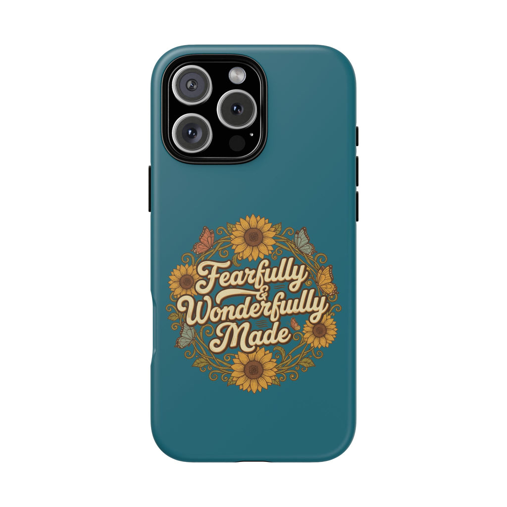 RESTERATION Phone Case — 'Fearfully & Wonderfully Made' Sunflower Floral Cover #3
