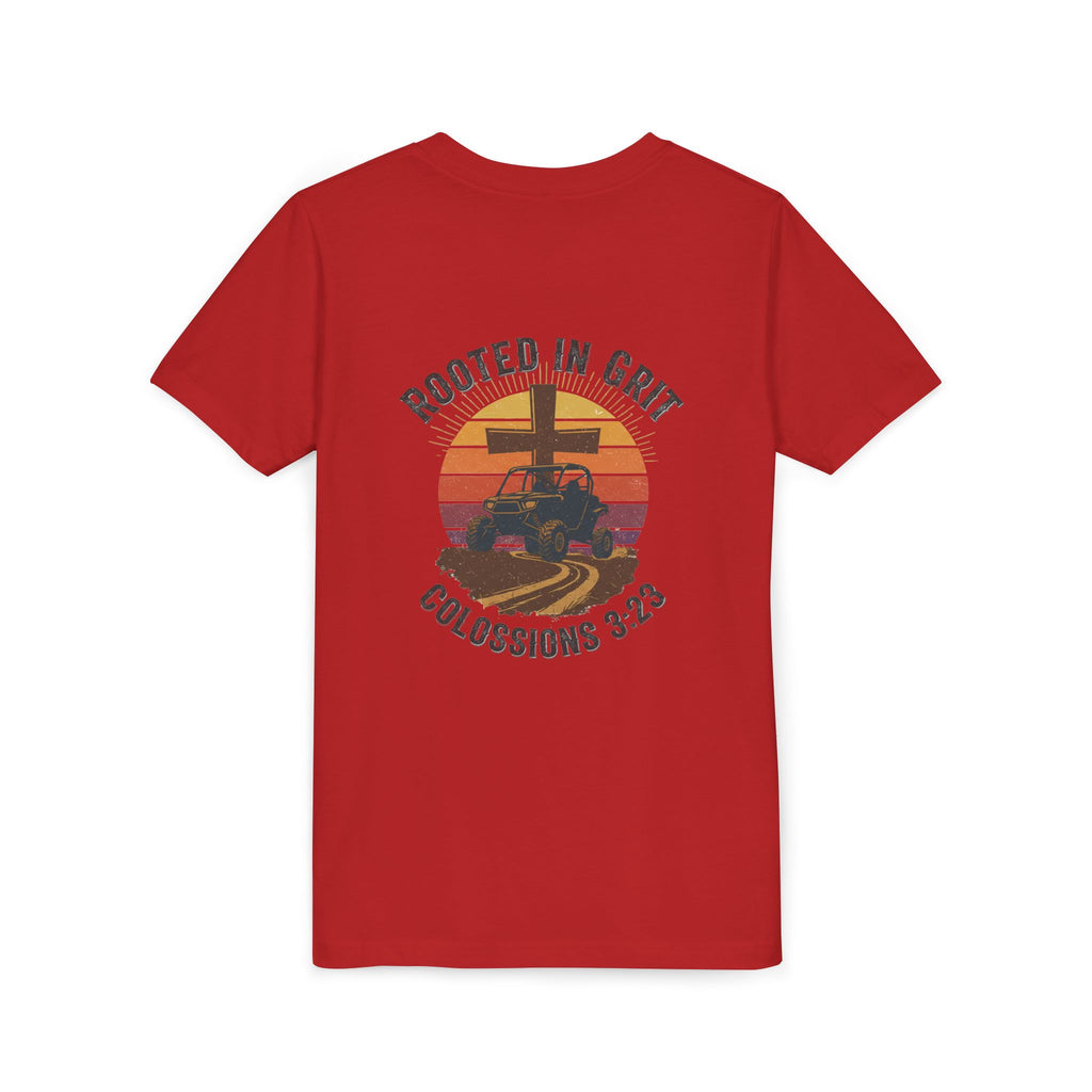 Rooted in Grit — Christian Youth T-Shirt (Colossians 3:23) - RESTERATION
