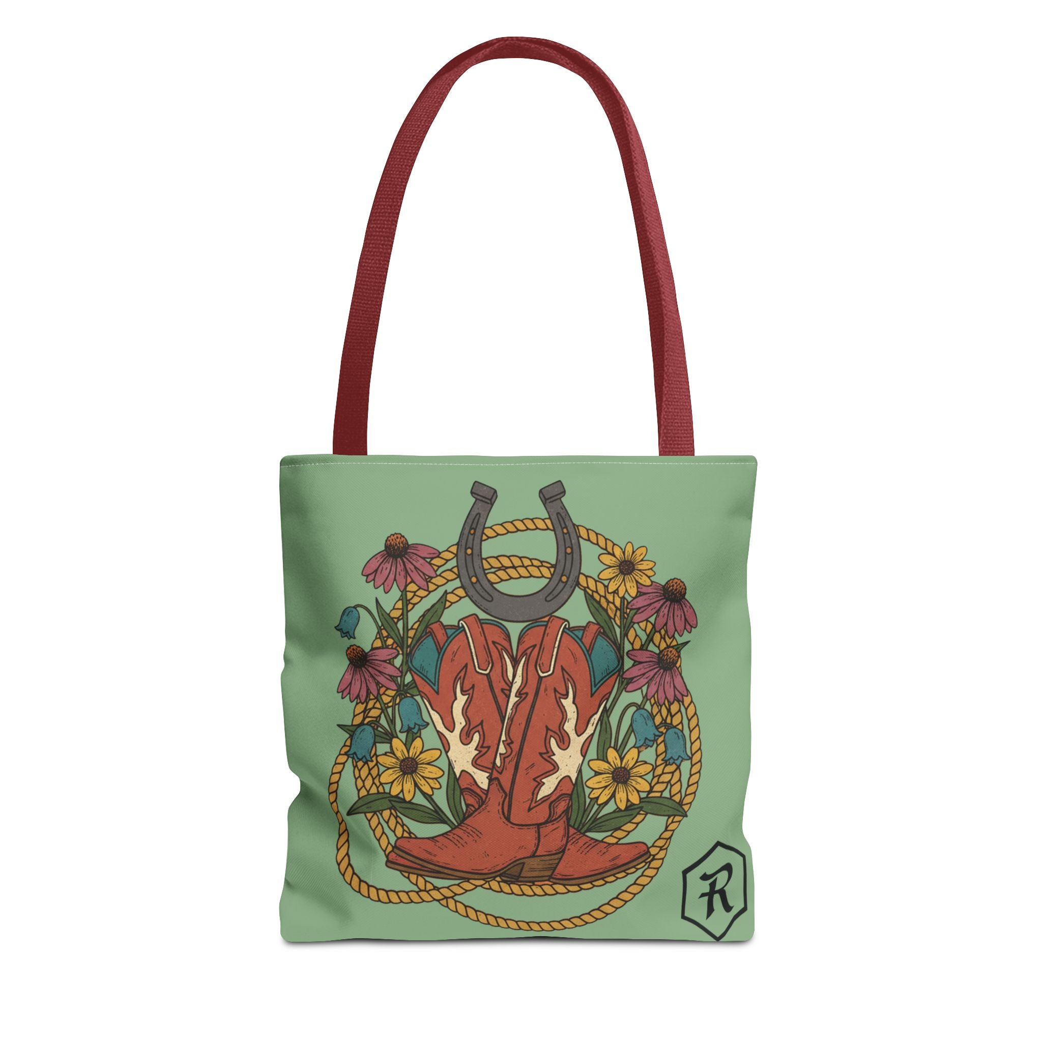 RESTERATION 'Chosen' Faith Tote Bag — Western Floral & Horseshoe Design | 3 Sizes