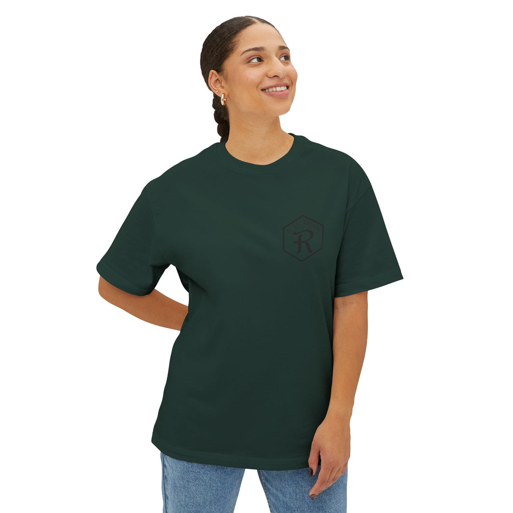 RESTERATION Oversized Boxy Tee — Colossians 3:23 Scripture Back Print - RESTERATION