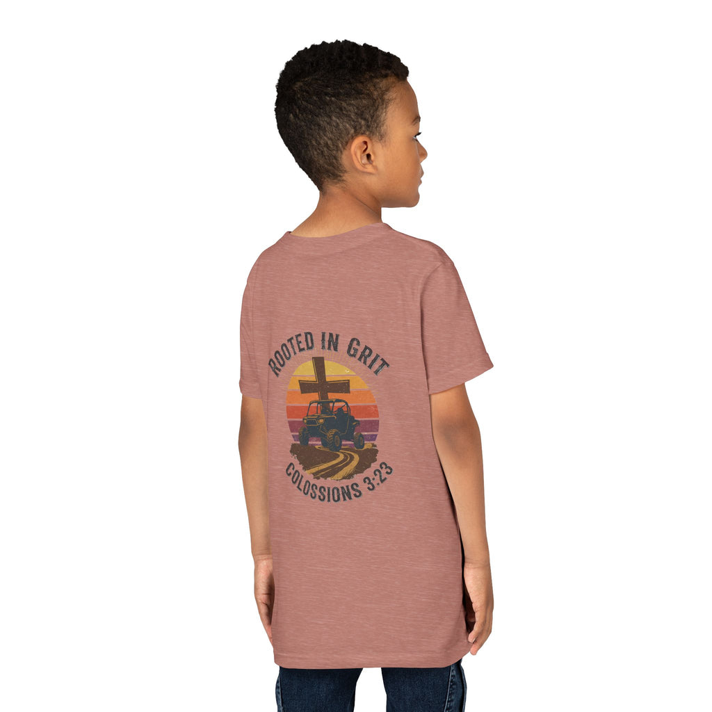 Rooted in Grit — Christian Youth T-Shirt (Colossians 3:23) - RESTERATION