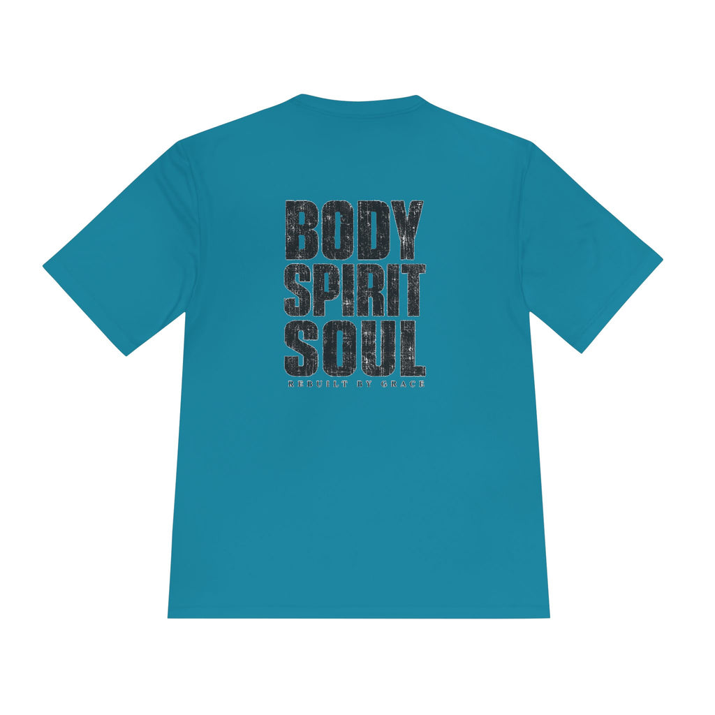 Body Spirit Soul Moisture-Wicking Tee — Athletic Faith-Inspired Shirt - RESTERATION