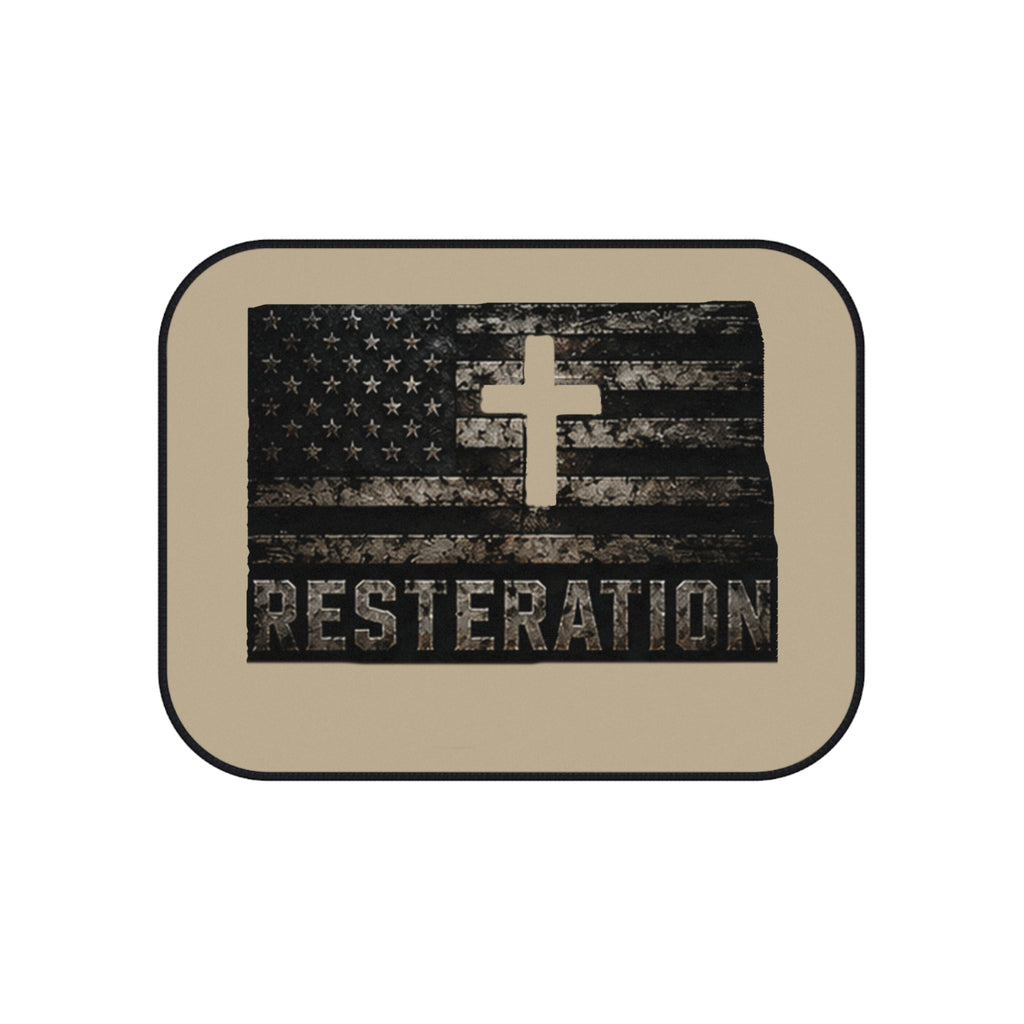 Distressed American Flag Car Mat Set — 4-Pack 5 - RESTERATION
