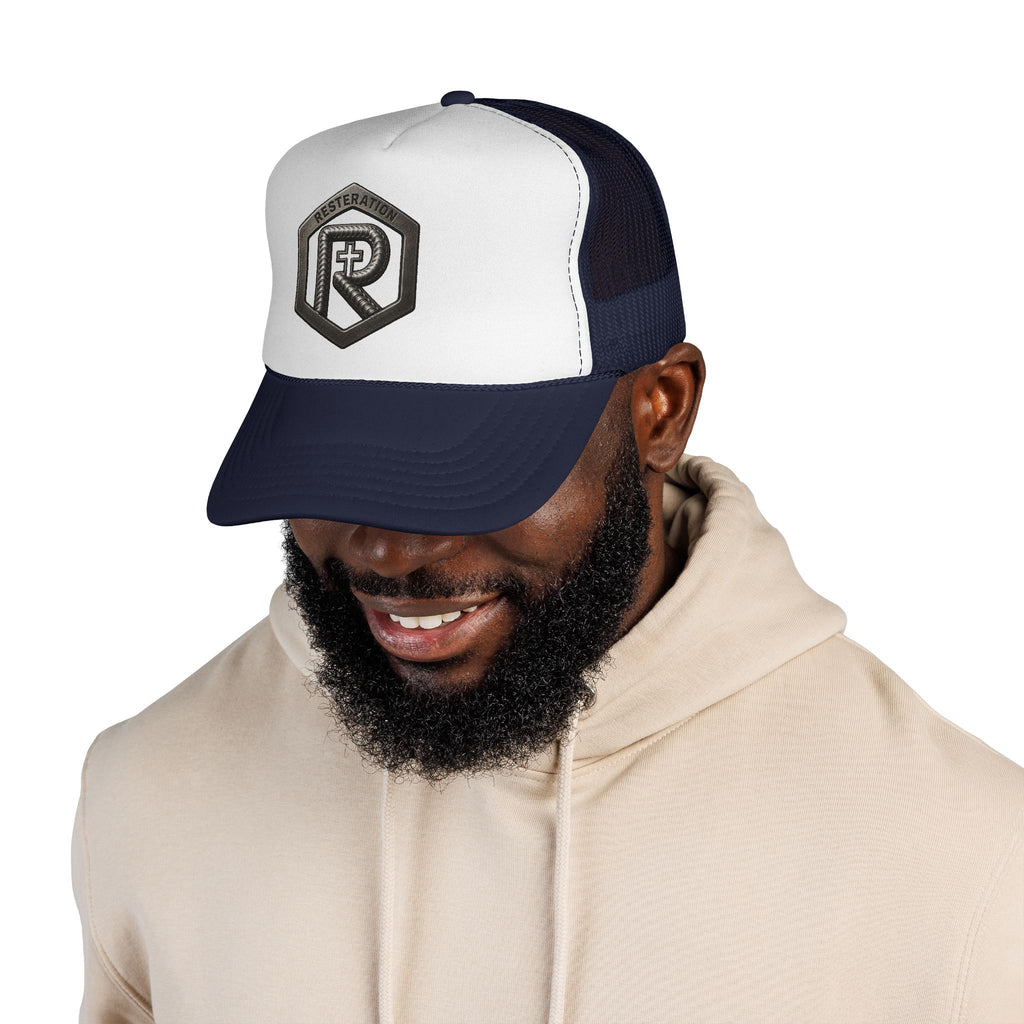 RESTERATION Trucker Cap — Embroidered Shield Logo - RESTERATION
