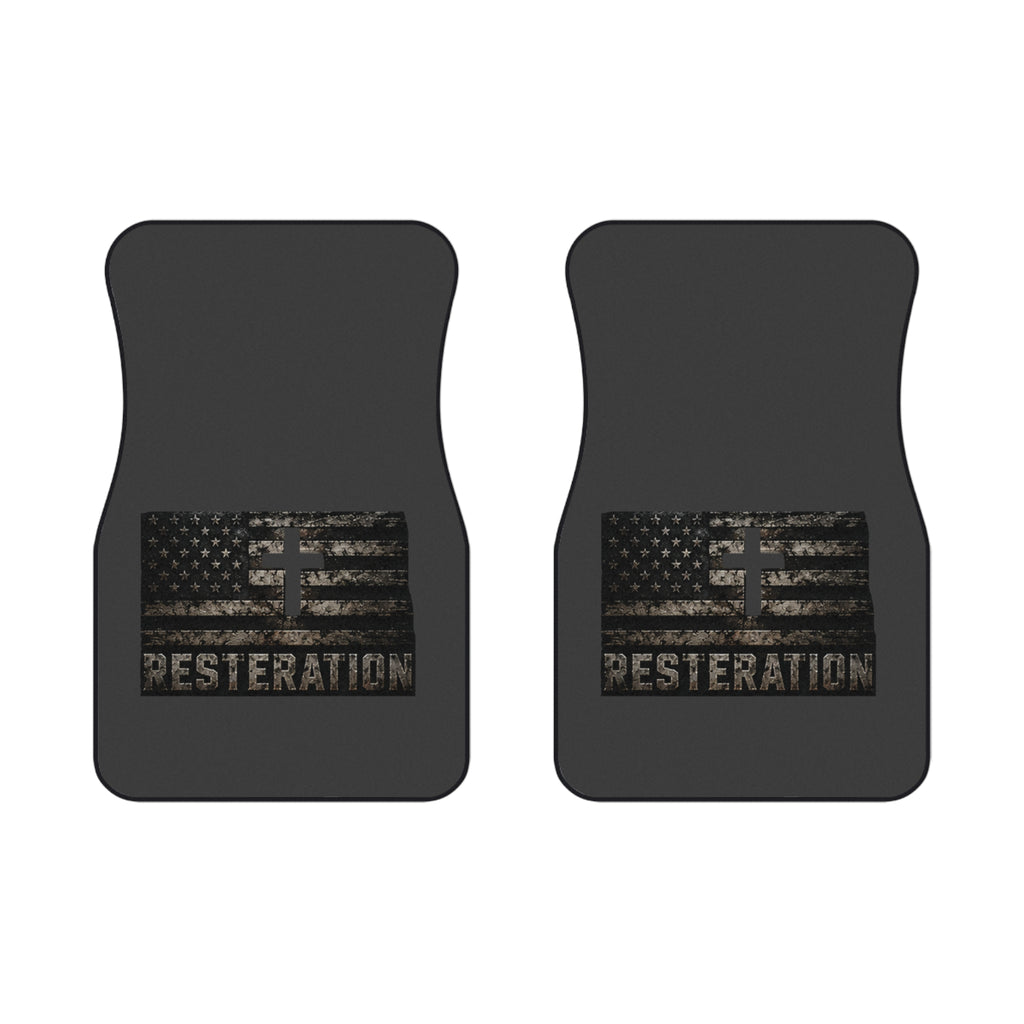 RESTERATION Flag Car Floor Mats — Front Pair 2 - RESTERATION
