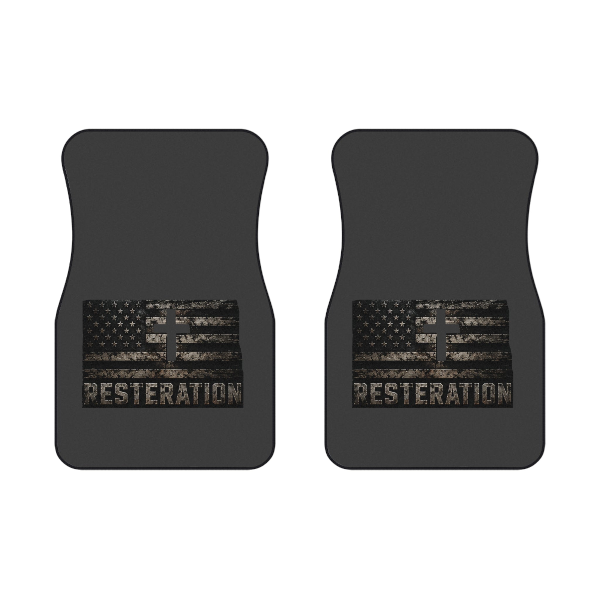 RESTERATION Flag Car Floor Mats — Front Pair 2 - RESTERATION