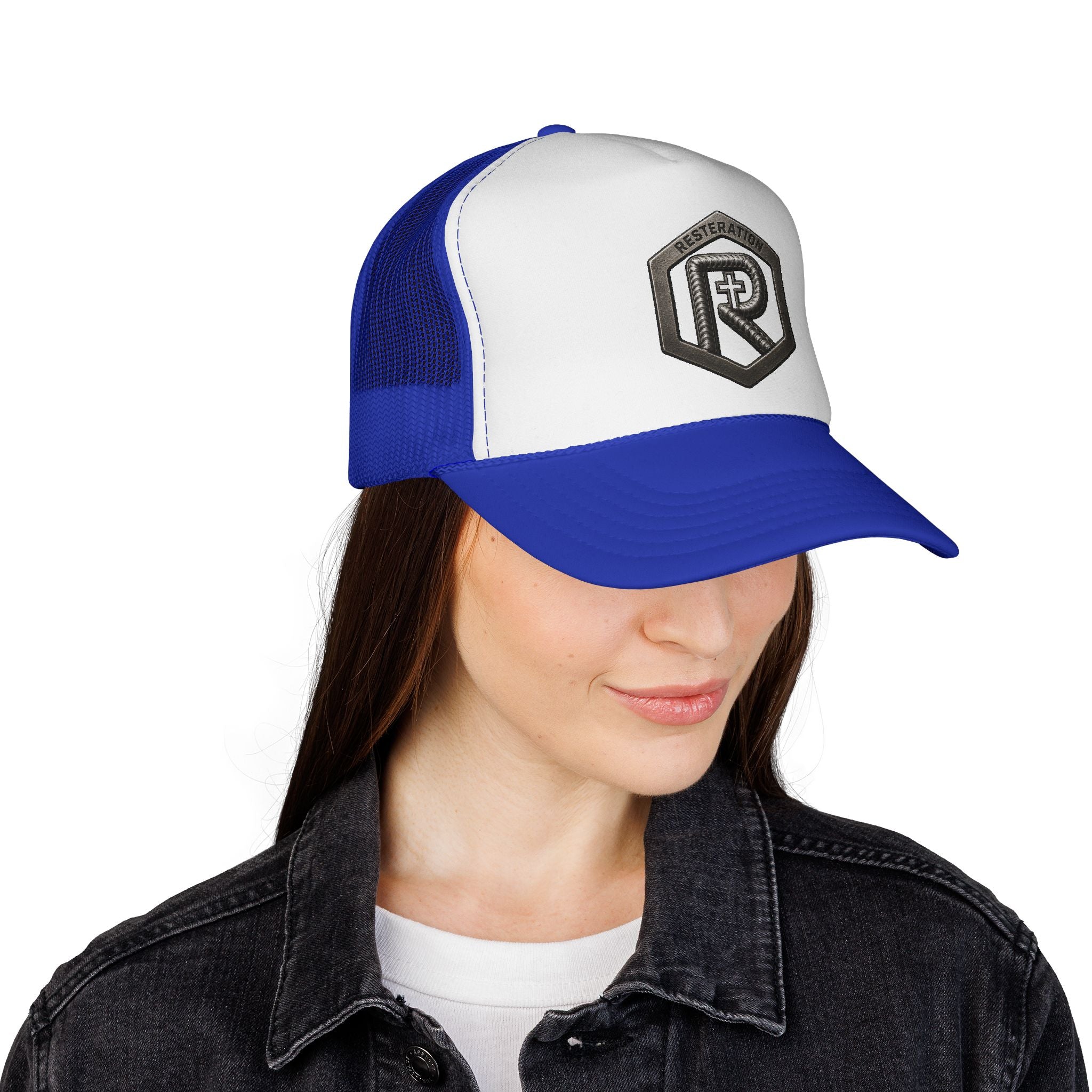 RESTERATION Trucker Cap — Embroidered Shield Logo - RESTERATION