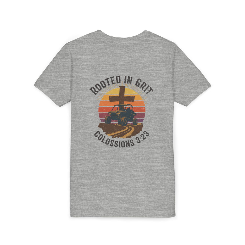 Rooted in Grit — Christian Youth T-Shirt (Colossians 3:23) - RESTERATION