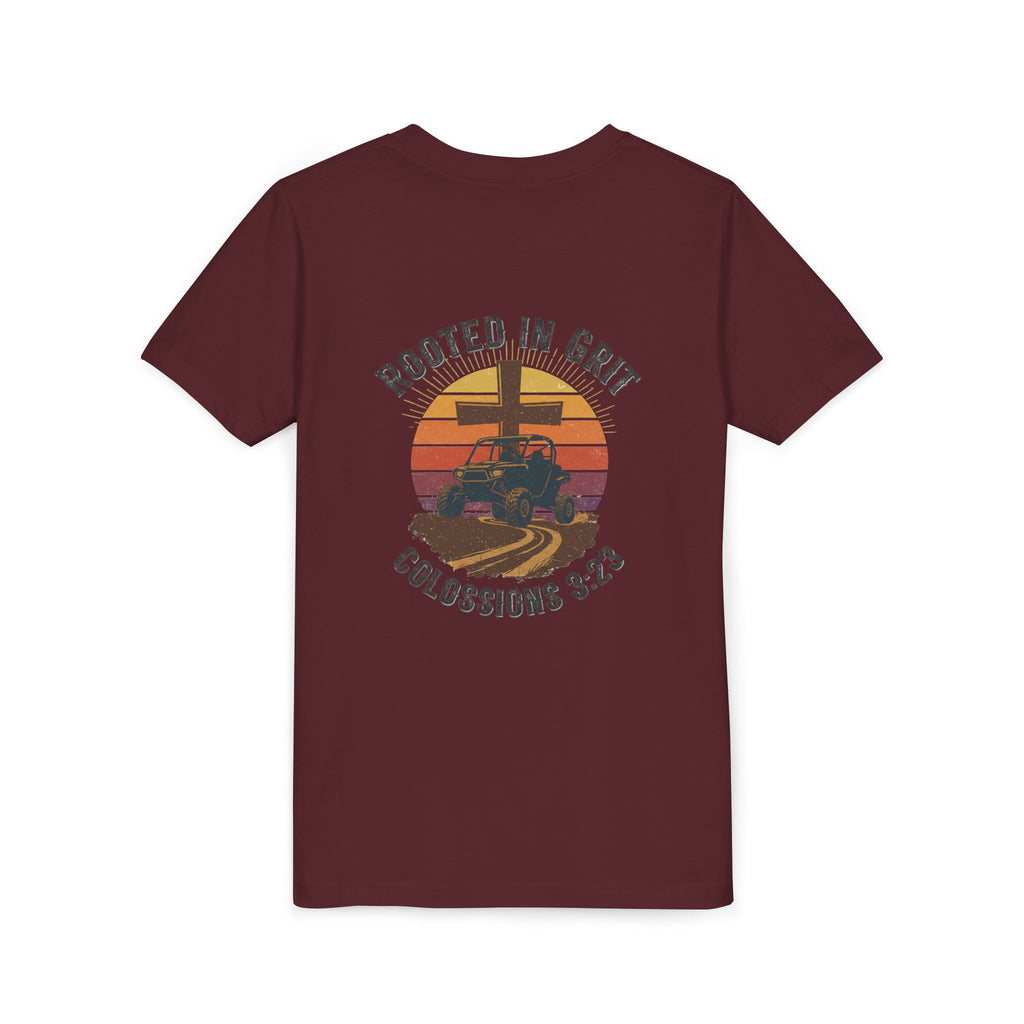 Rooted in Grit — Christian Youth T-Shirt (Colossians 3:23) - RESTERATION