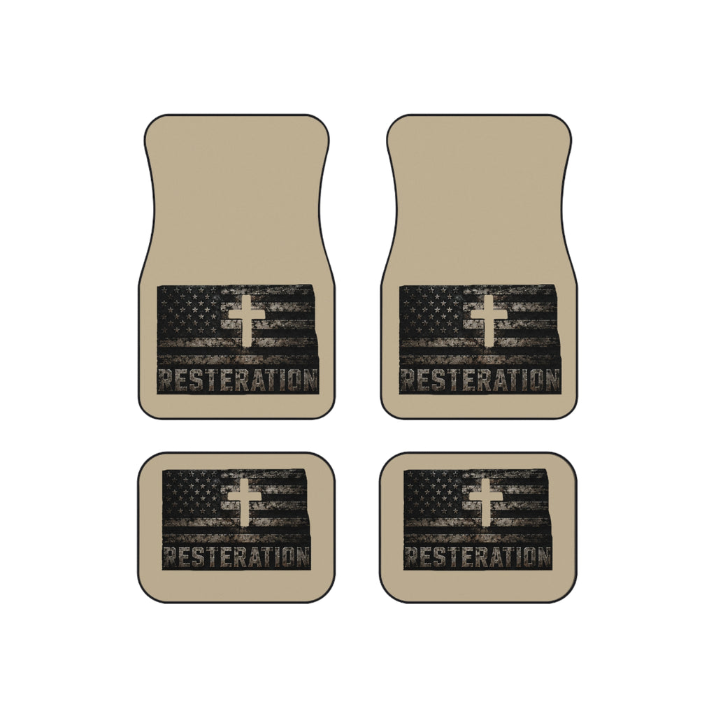 Distressed American Flag Car Mat Set — 4-Pack 5 - RESTERATION