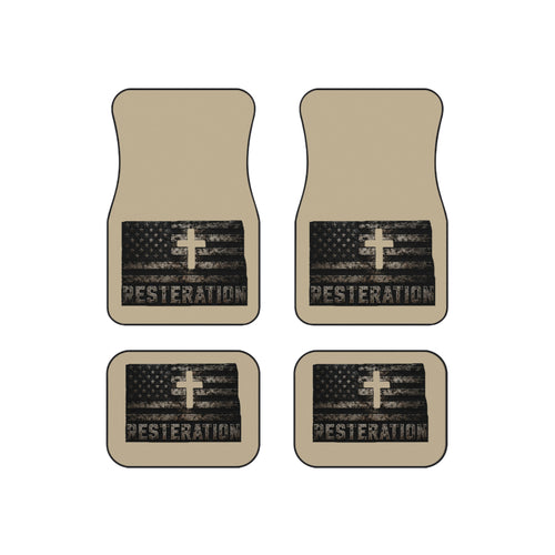 Distressed American Flag Car Mat Set — 4-Pack 5 - RESTERATION