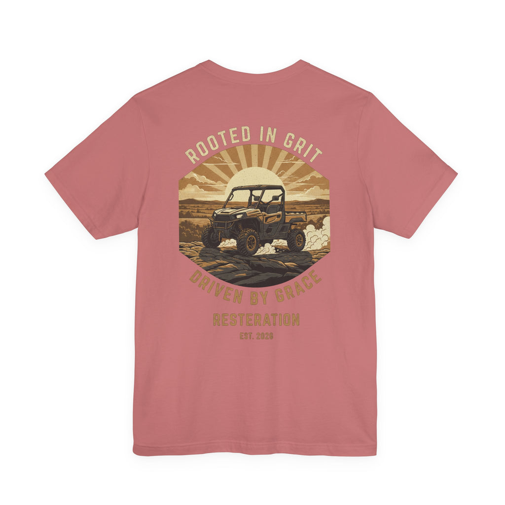 Christian Off-Road T-Shirt | "Rooted in Grit, Driven by Grace" | Faith UTV Tee - RESTERATION