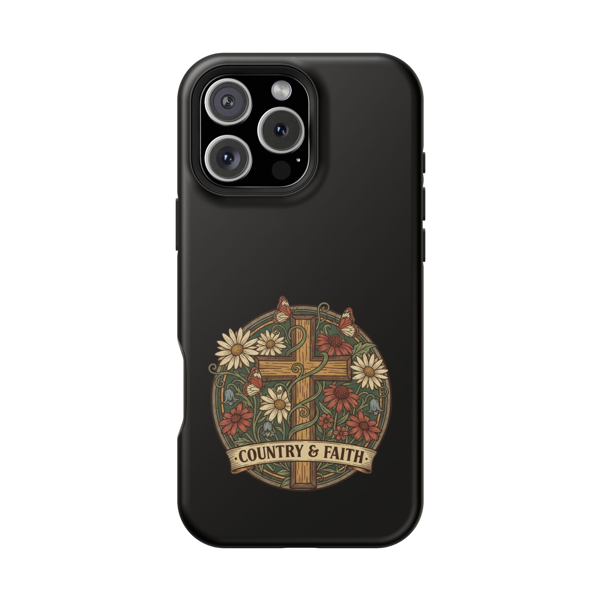 RESTERATION Phone Case — Country & Faith Cross Magnetic Impact-Resistant Cover #1
