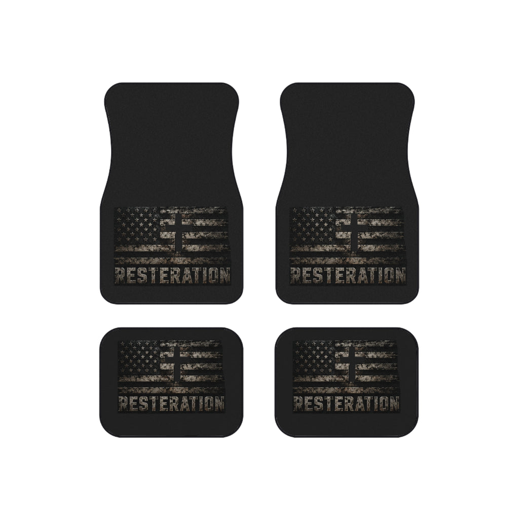 Distressed American Flag Car Mat Set — 4-Pack 1 - RESTERATION