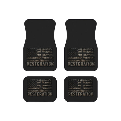 Distressed American Flag Car Mat Set — 4-Pack 1 - RESTERATION