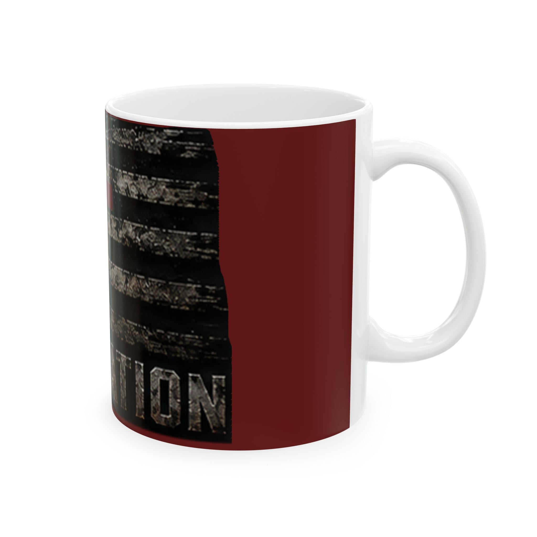 RESTERATION Faith & Flag Ceramic Mug — Christian Cross Coffee Cup | 11oz & 15oz