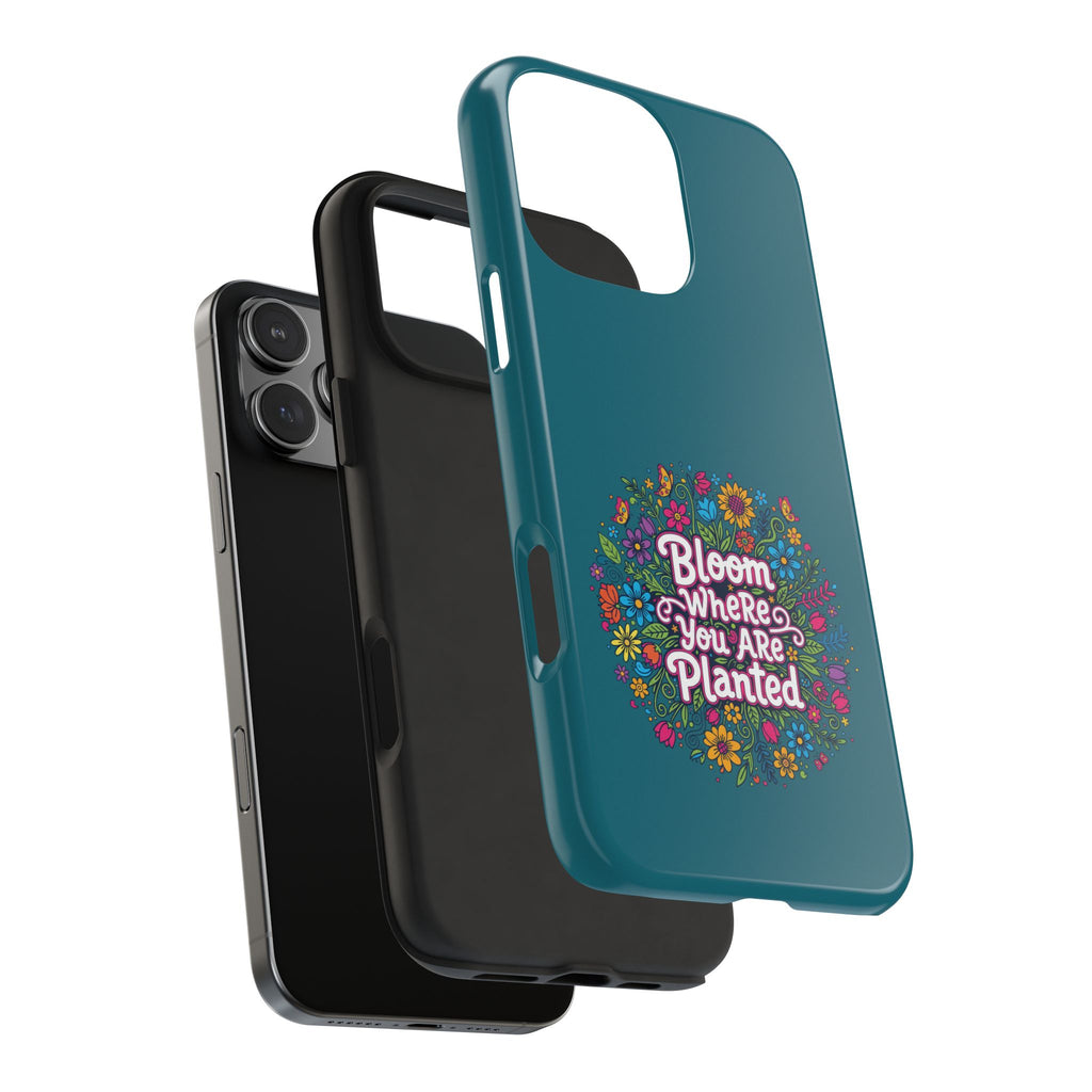 RESTERATION Tough Phone Case — 'Bloom Where You Are Planted' Floral Cover #3