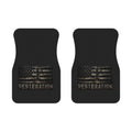 RESTERATION Flag Car Floor Mats — Front Pair, Patriotic Rustic American Design - RESTERATION