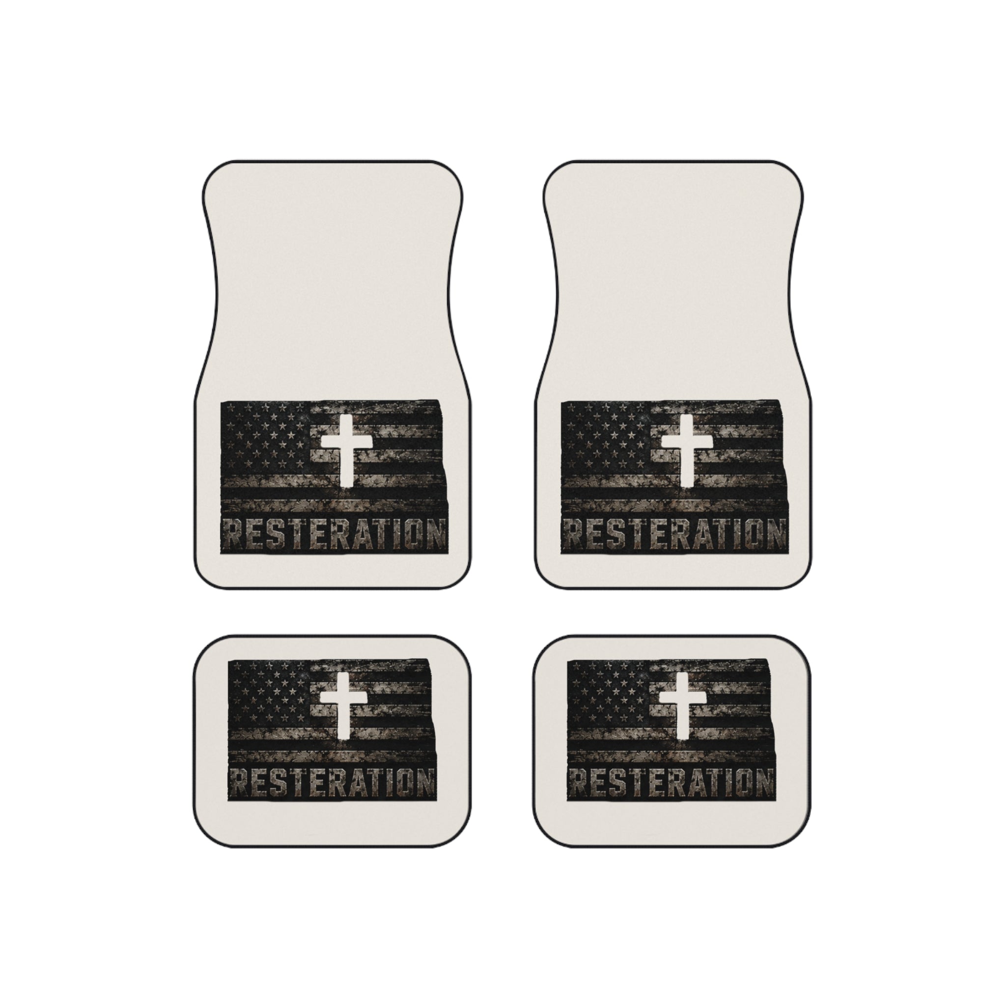 Distressed American Flag Car Mat Set — 4-Pack #6