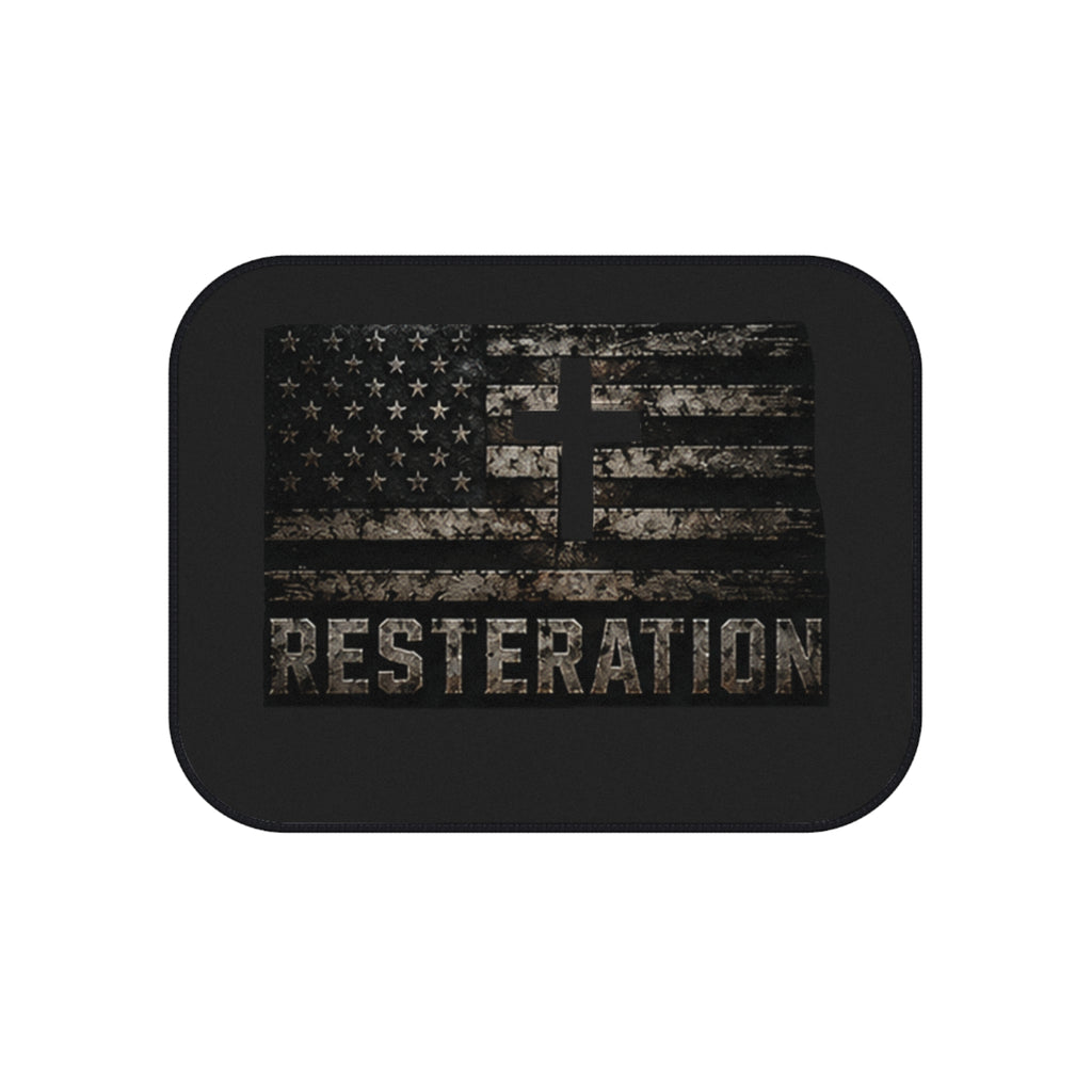 Distressed American Flag Car Mat Set — RESTERATION 4-Pack Floor Mats