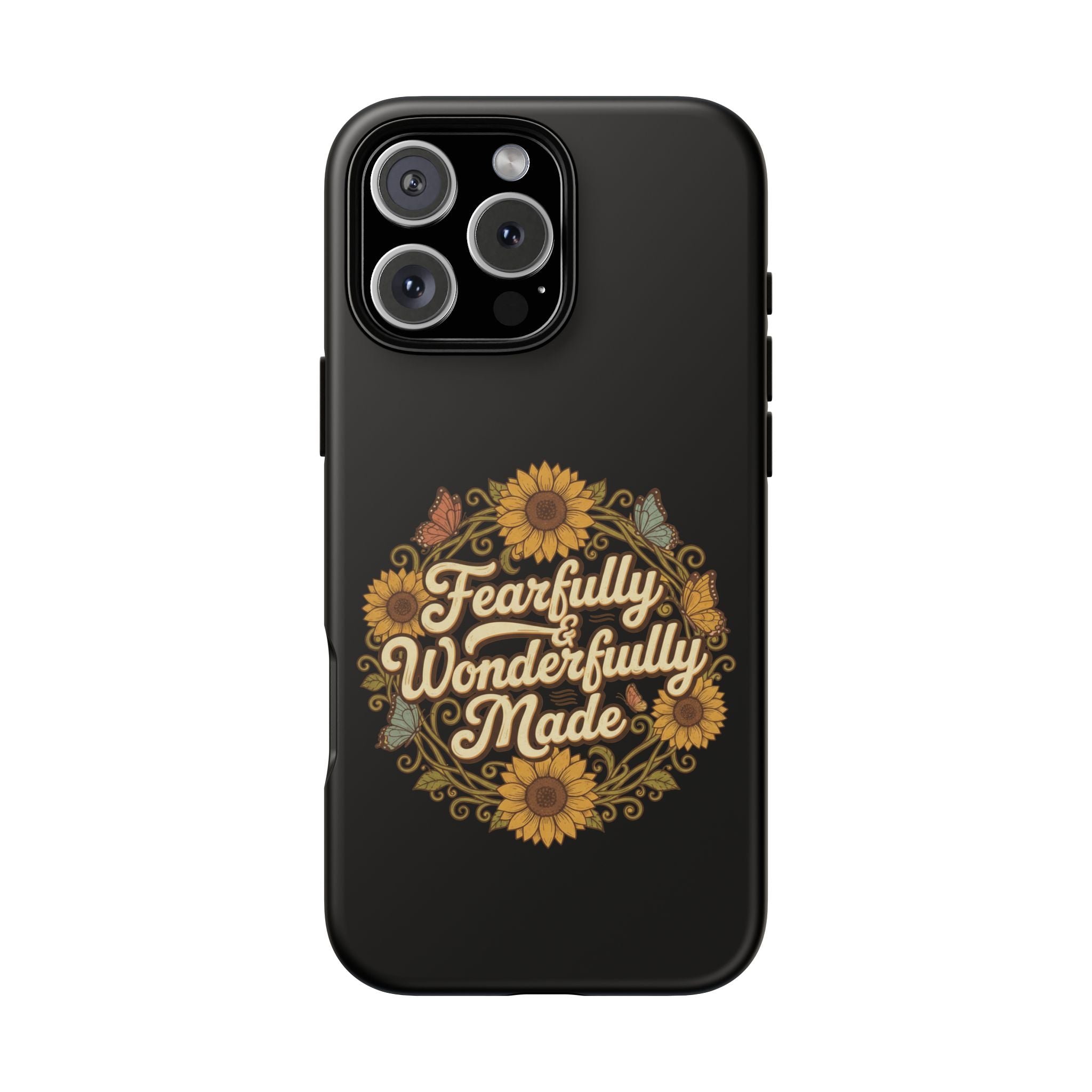 RESTERATION Phone Case — 'Fearfully & Wonderfully Made' Sunflower Floral Cover #1