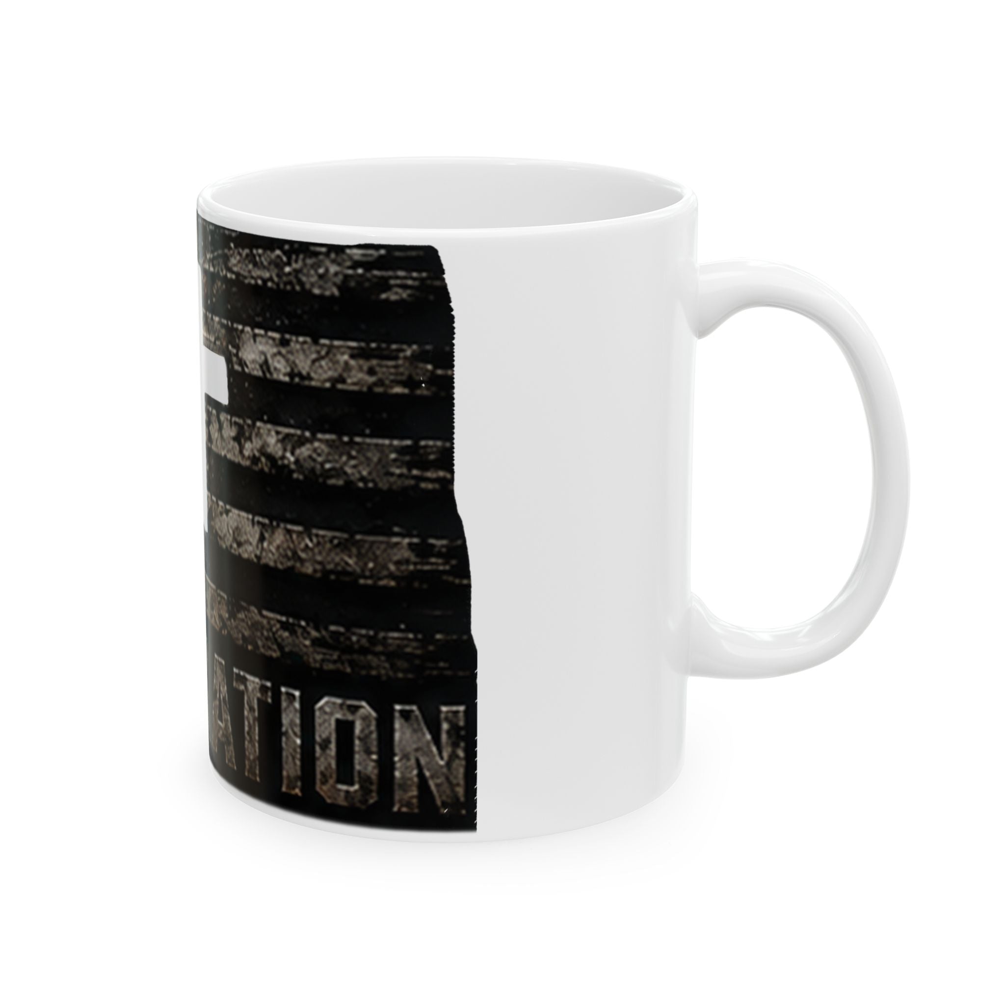 RESTERATION Faith & Flag Accent Mug — Christian Cross Coffee Cup | 11oz & 15oz