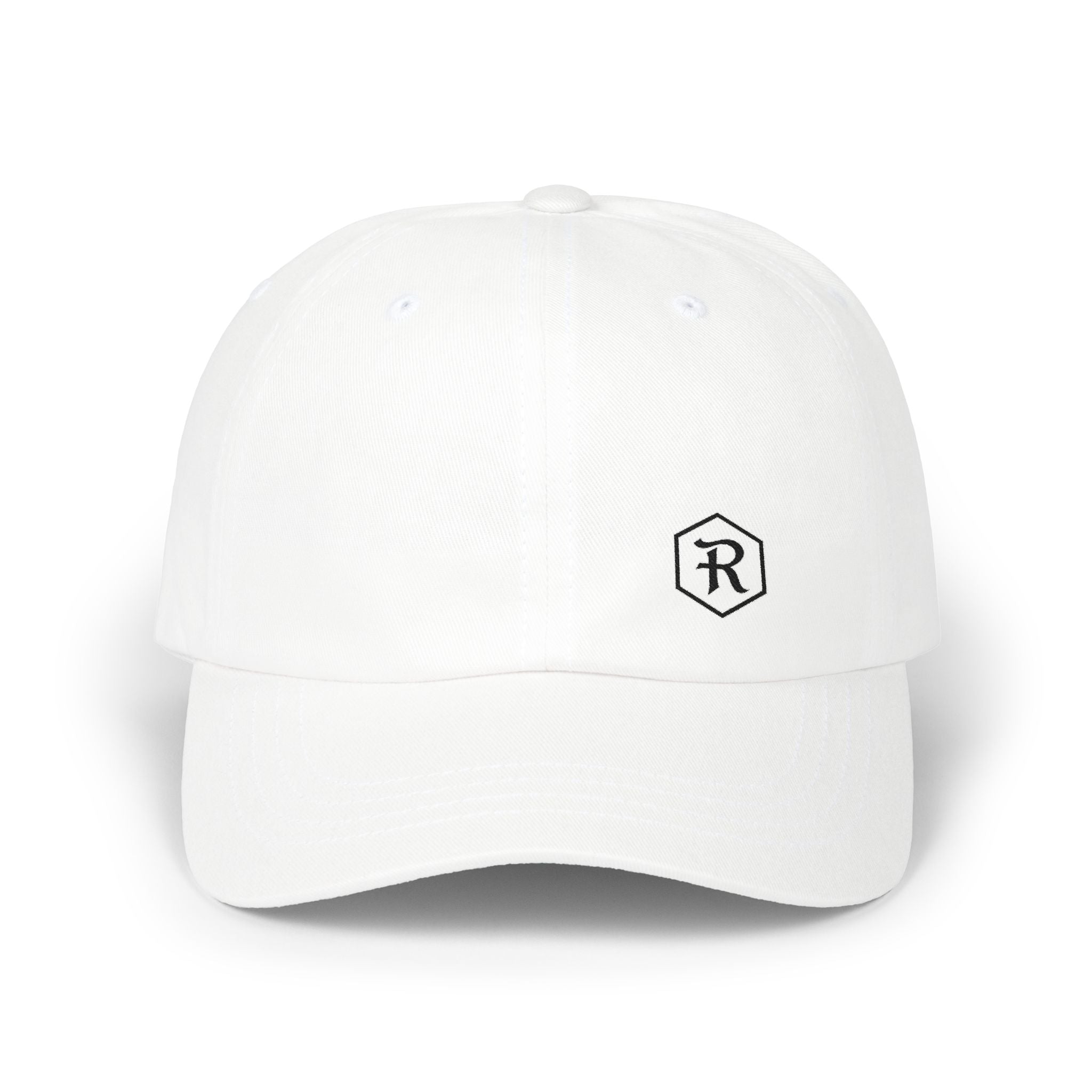 Monogram Dad Cap | Hexagon R Embroidered Hat | Faith Apparel - RESTERATION