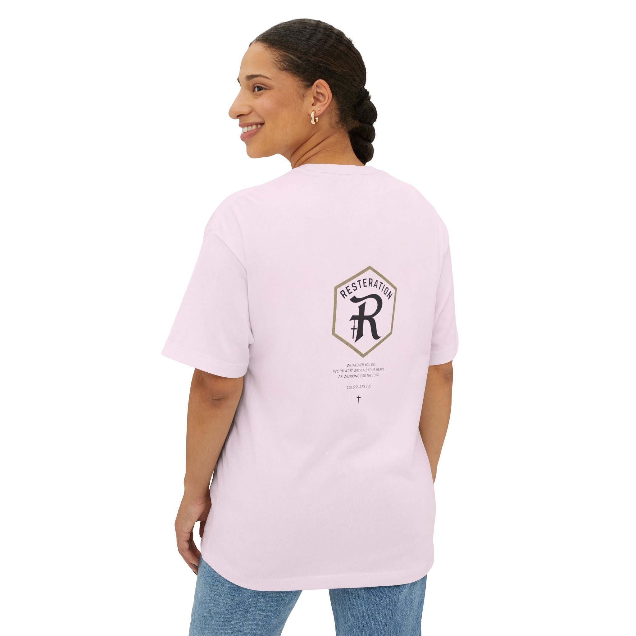 RESTERATION Boxy Tee — Colossians 3:23