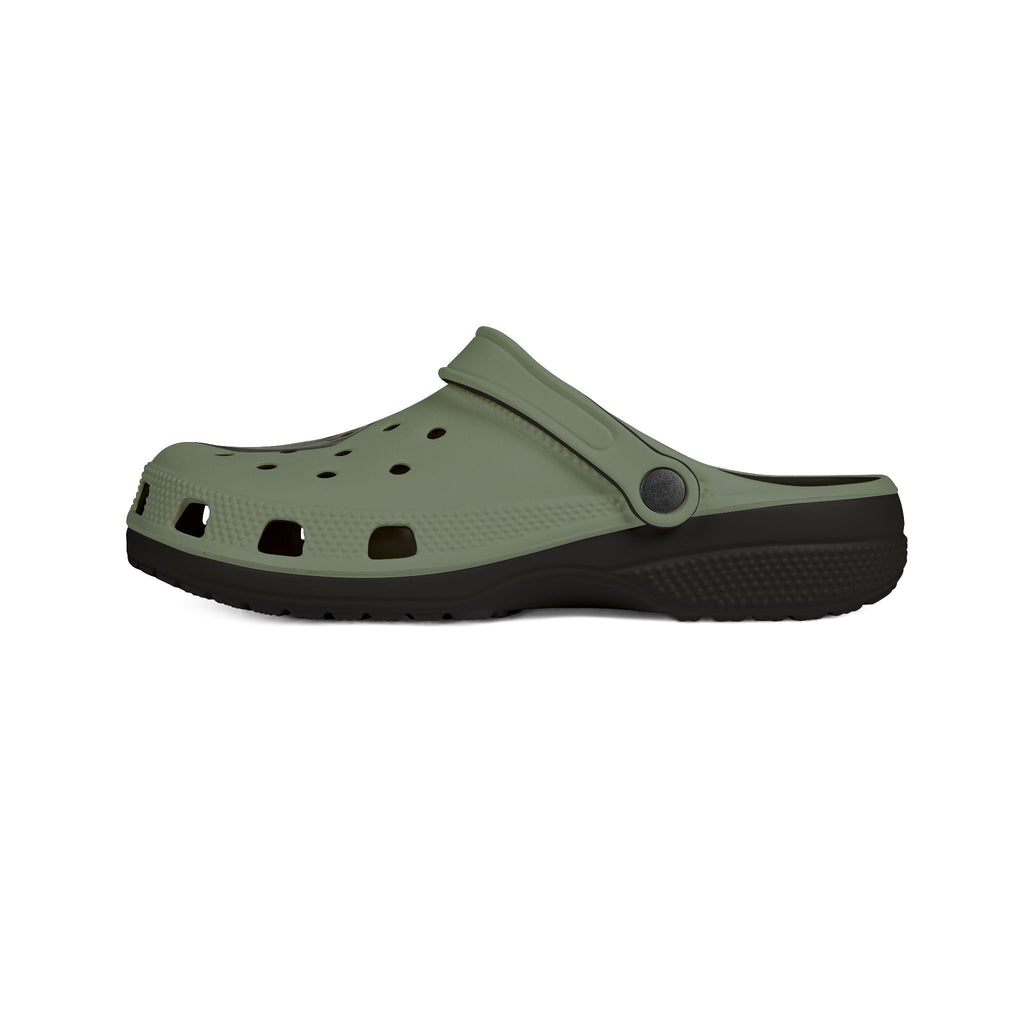 Olive Green RESTERATION Anchor EVA Clogs — Lightweight Slip-On Foam Shoes