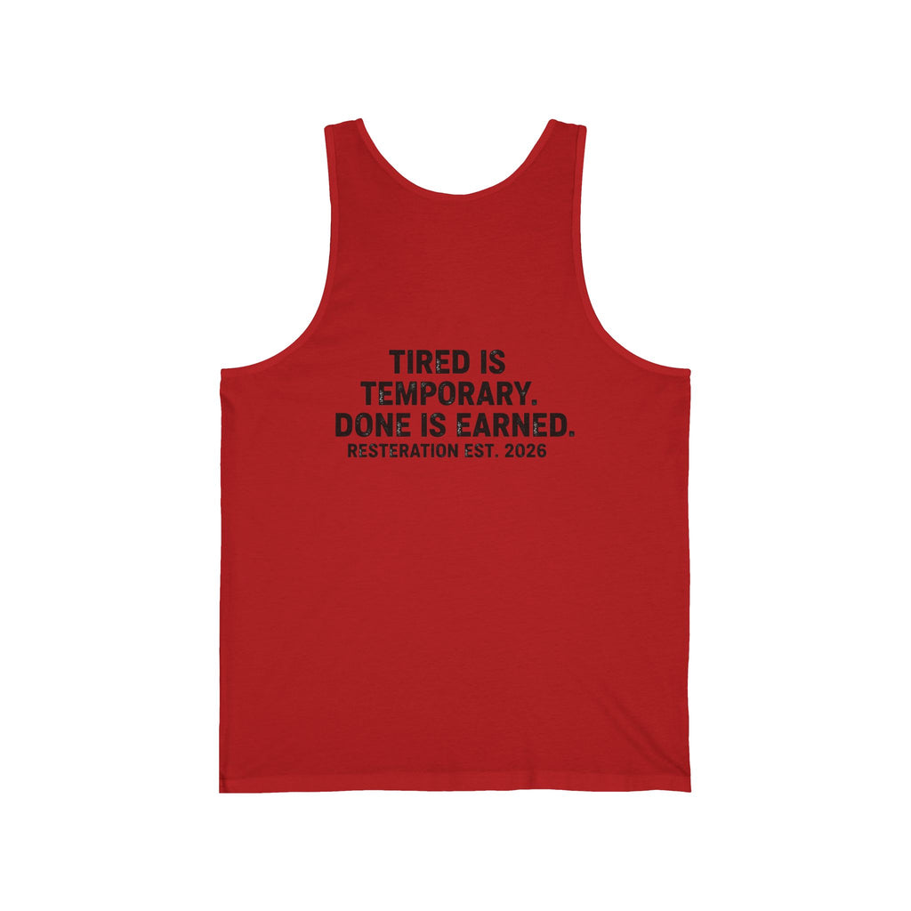 Tired Is Temporary — Motivational Fitness Tank - RESTERATION