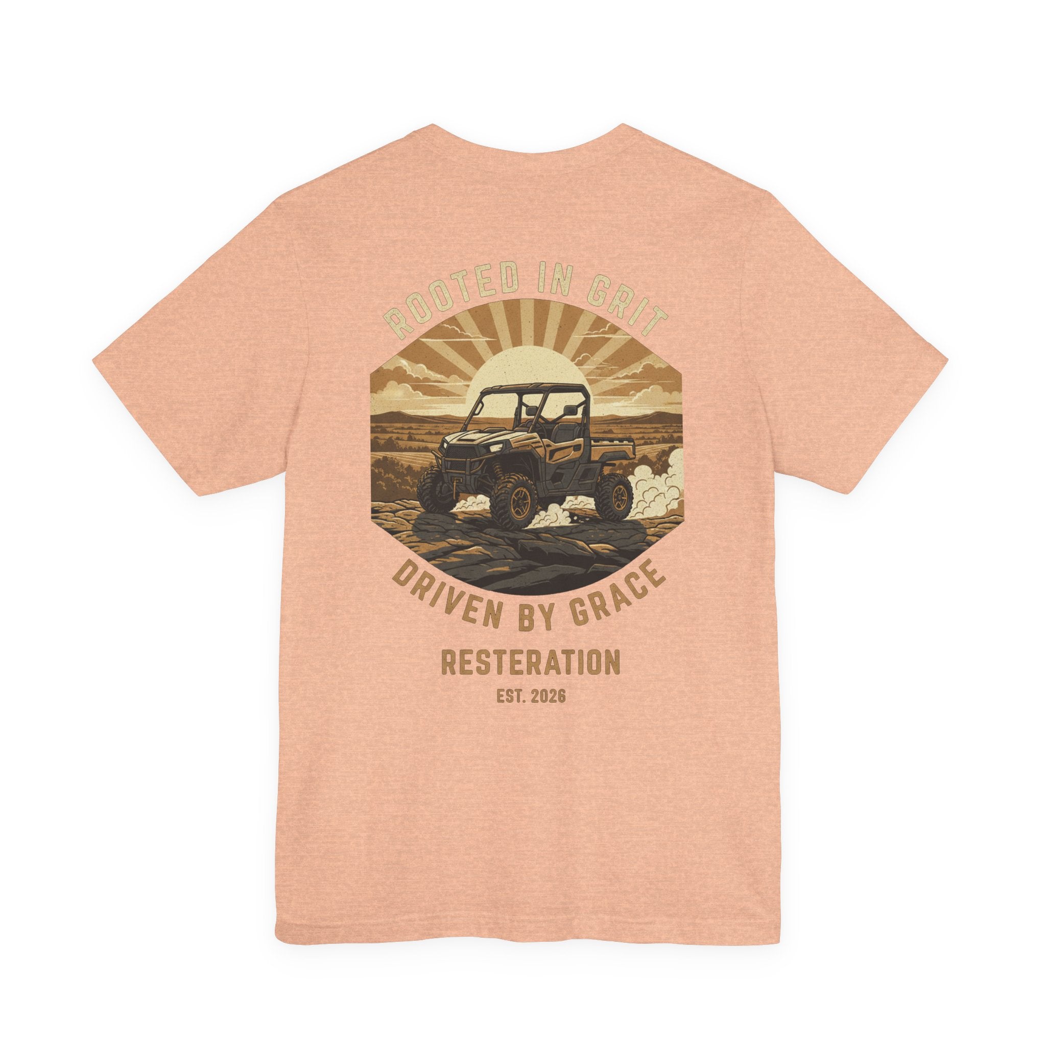 Christian Off-Road T-Shirt | "Rooted in Grit, Driven by Grace" | Faith UTV Tee - RESTERATION