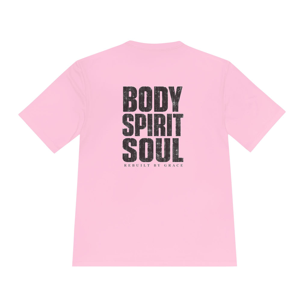 Body Spirit Soul Moisture-Wicking Tee — Athletic Faith-Inspired Shirt - RESTERATION
