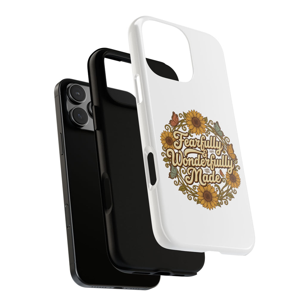 RESTERATION Phone Case — 'Fearfully & Wonderfully Made' Sunflower Floral Cover #2