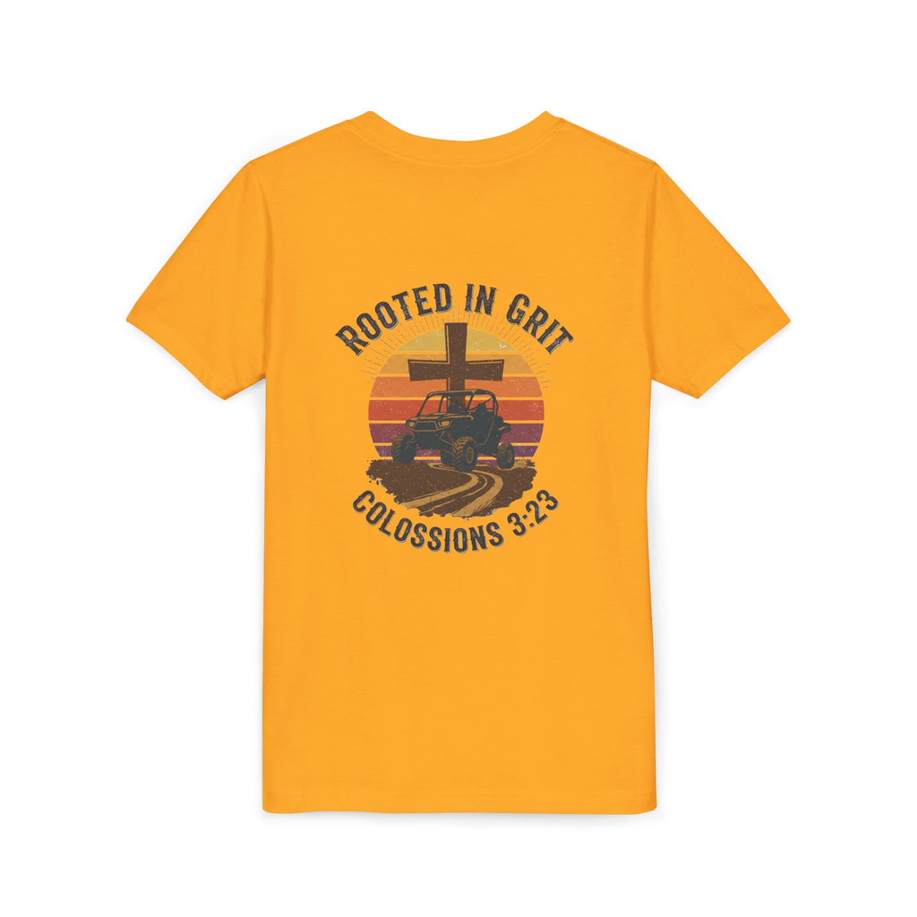 Rooted in Grit — Christian Youth T-Shirt (Colossians 3:23) - RESTERATION