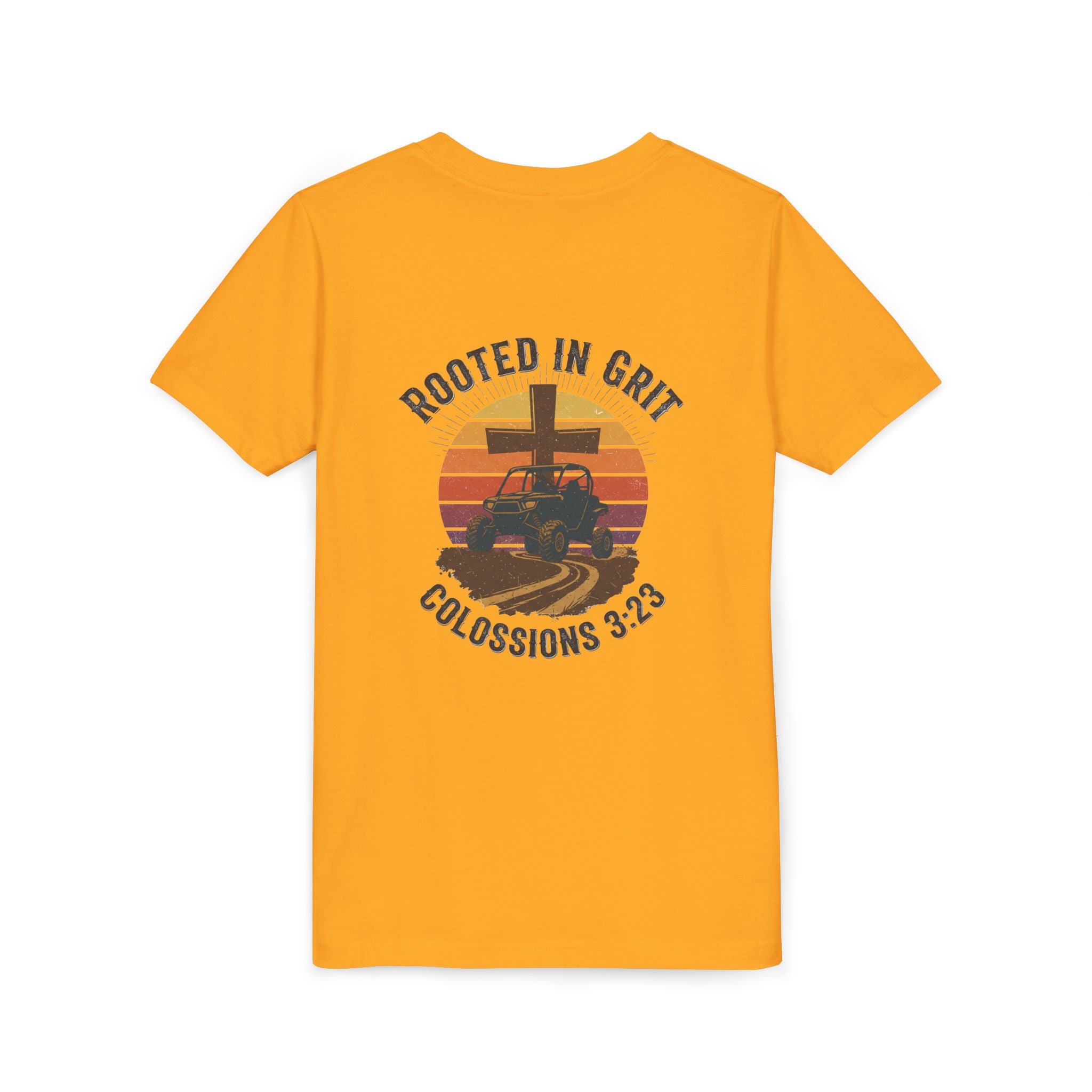 Rooted in Grit — Christian Youth T-Shirt (Colossians 3:23) - RESTERATION