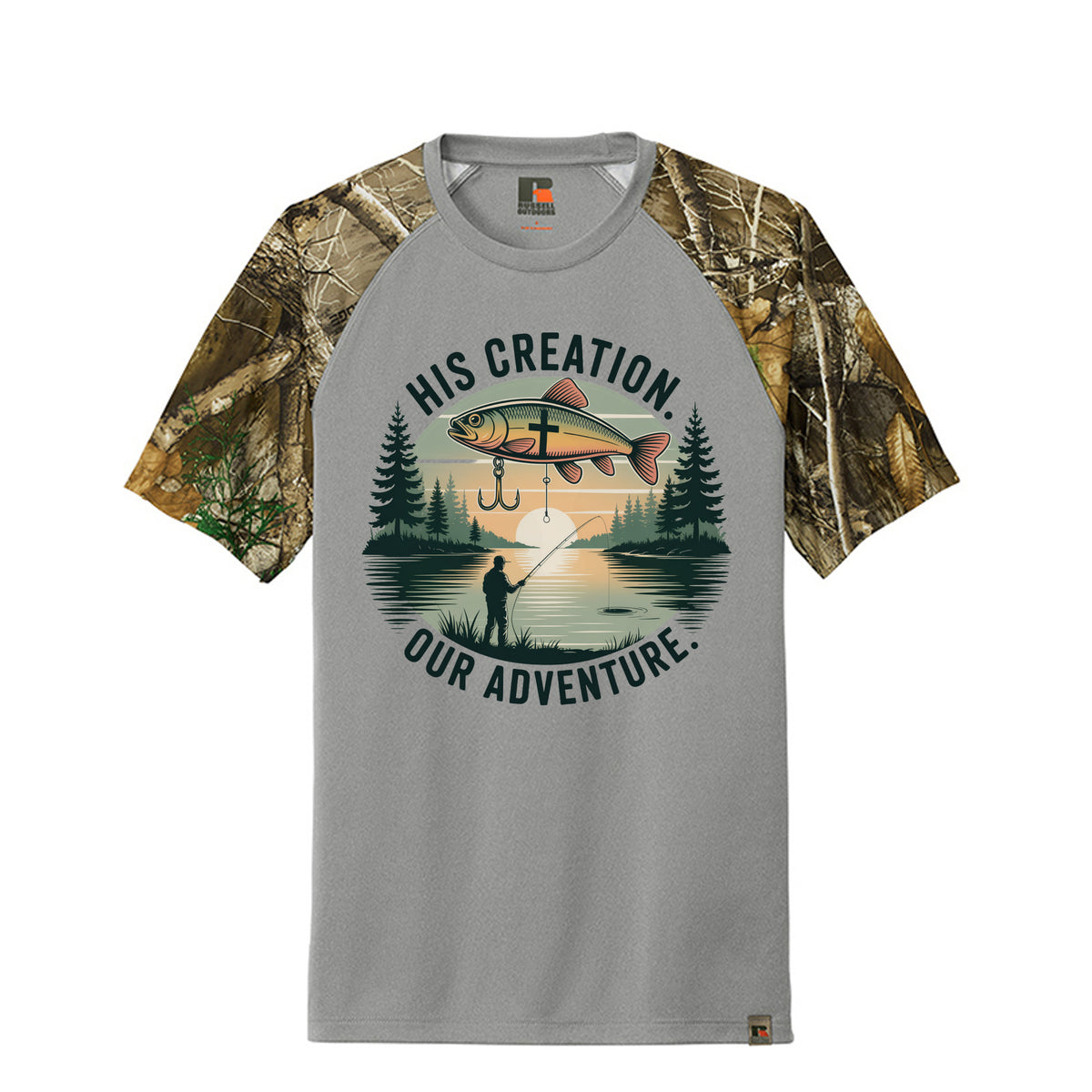 His Creation Fishing Camo-Sleeve Tee - Resteration