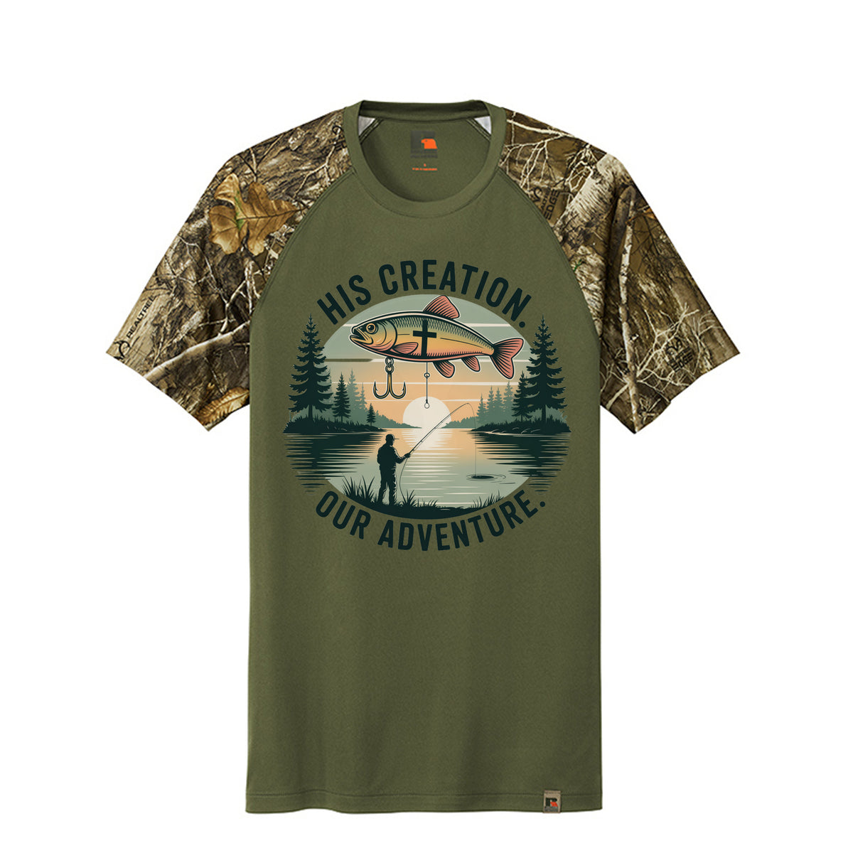 His Creation Fishing Camo-Sleeve Tee - Resteration